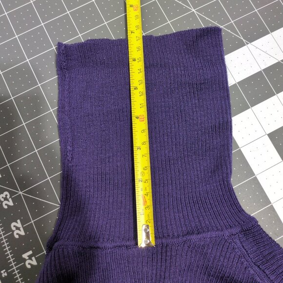 Uniqlo Wool Turtleneck Sz Small Purple Ribbed Knit Stretchy Long Sleeve READ - Picture 7 of 13